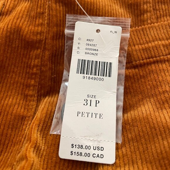 NWT 31P Bronze - Colette Cropped Wide Leg Pants Maeve Corduroy - Anthropologie - Picture 5 of 8